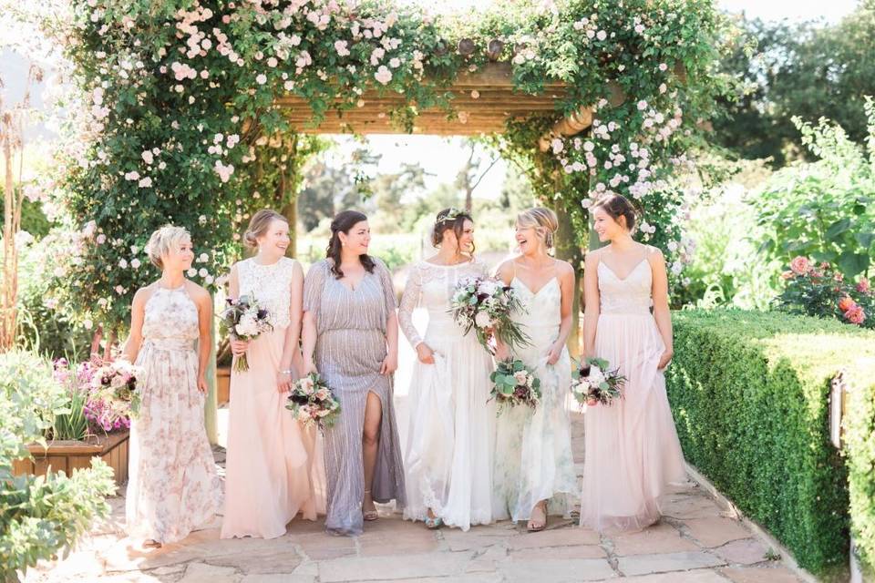 The bride and bridesmaids