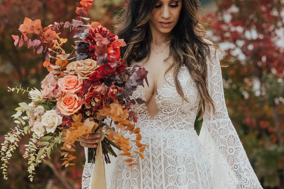 Bohemian bridal bouquet