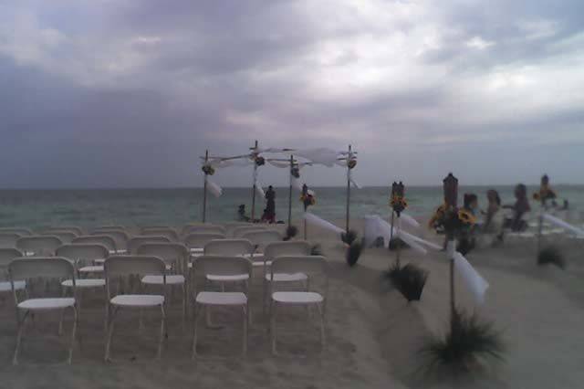 Outdoor wedding setup