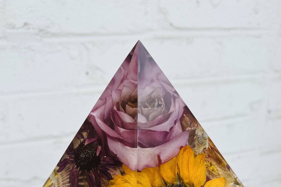 Sympathy flowers in pyramid