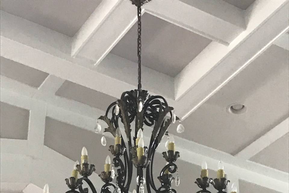 Chandeliers in pavilion