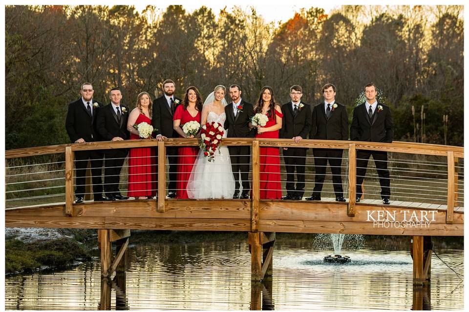 Bridal party on our bridge