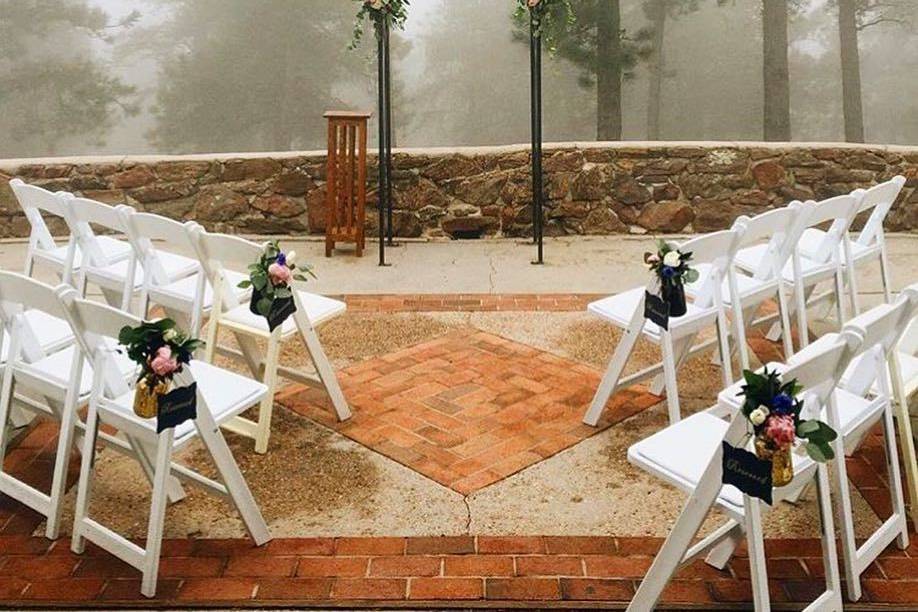 Foggy Back Patio Ceremony