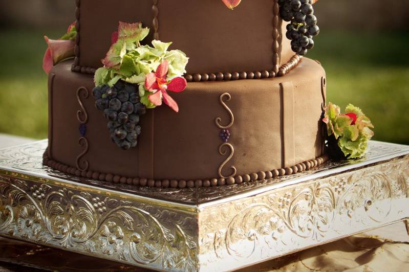 Fall Inspired Wedding Cake for a wedding in an olive orchard by Let's Do Cake! 13, 10 & 7