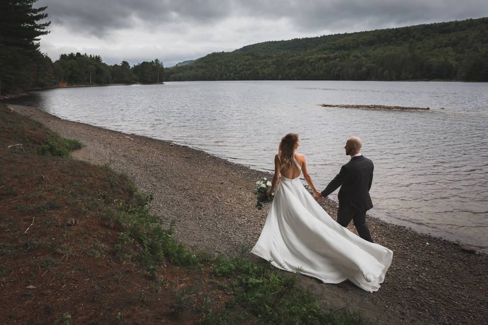 Walking Together by the Lake