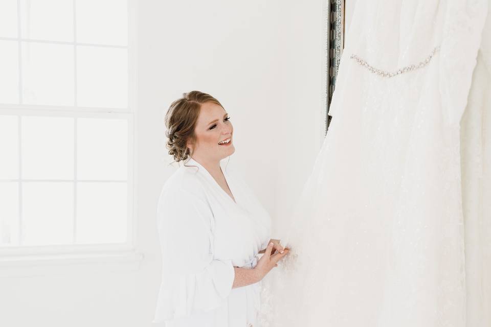 Bride getting ready