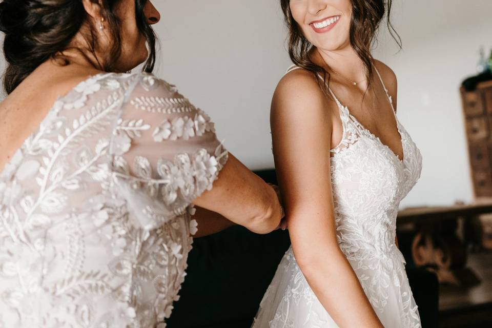 Mother and Bride getting ready