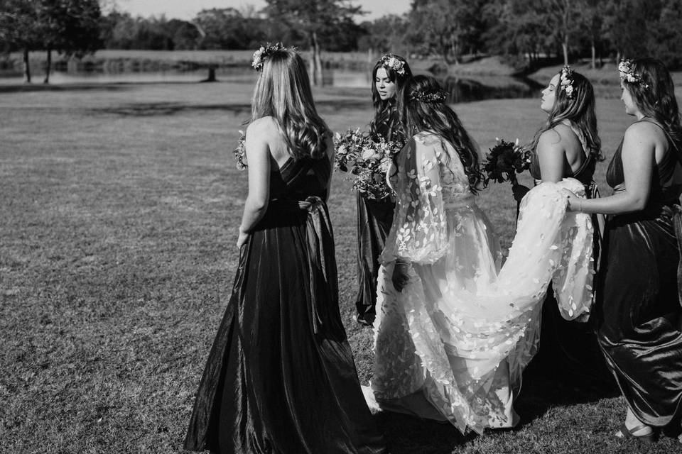 Bride and Bridesmaids