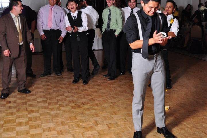 The groom with his groomsmen