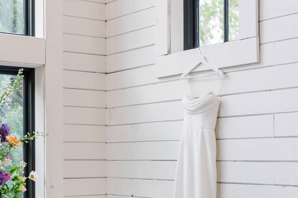 Dress hanging at Morgan Creek