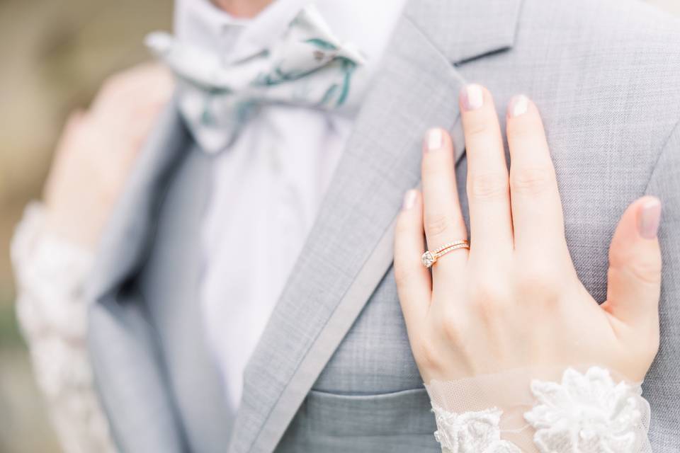 Newlyweds in field