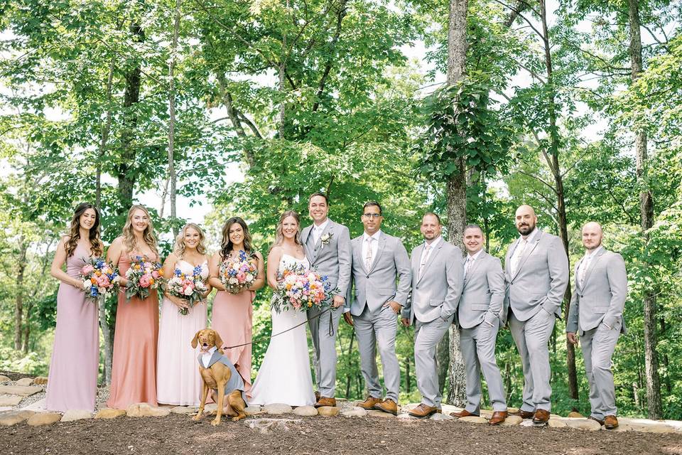 Full Bridal Party + Puppy