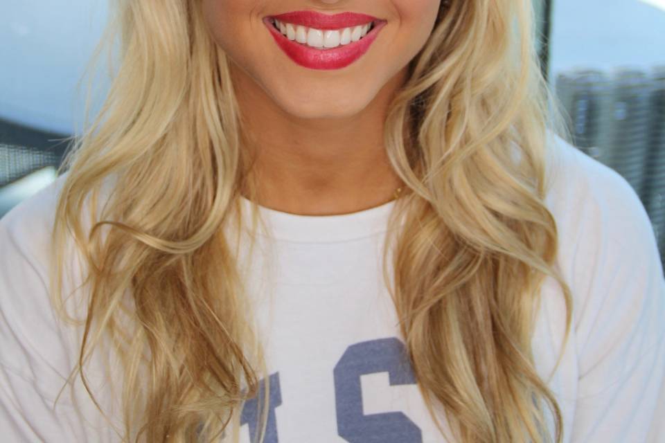 Bold red lip