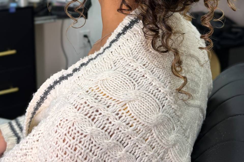 Curly updo