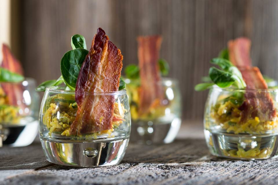 Potato salad with bacon chip