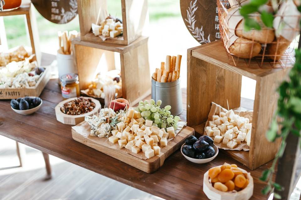 Rustic cheese station