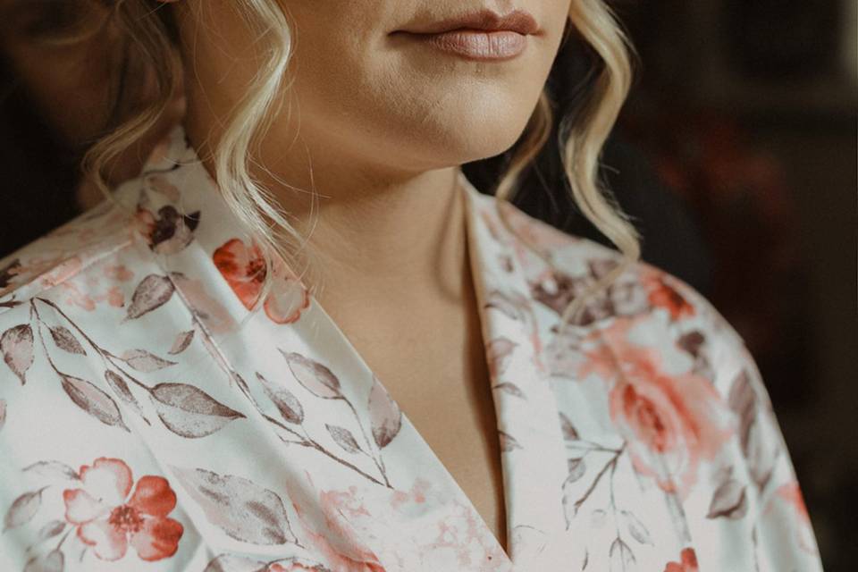 Hair and makeup close up