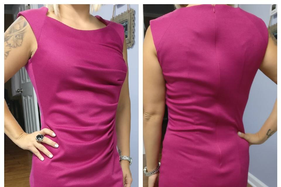 Front and back of pink dress