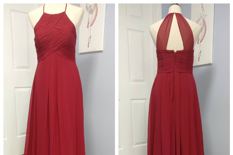 Front and back of dress