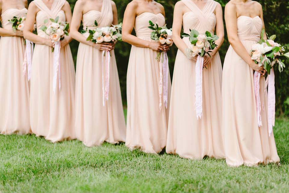 The bride with her bridesmaids