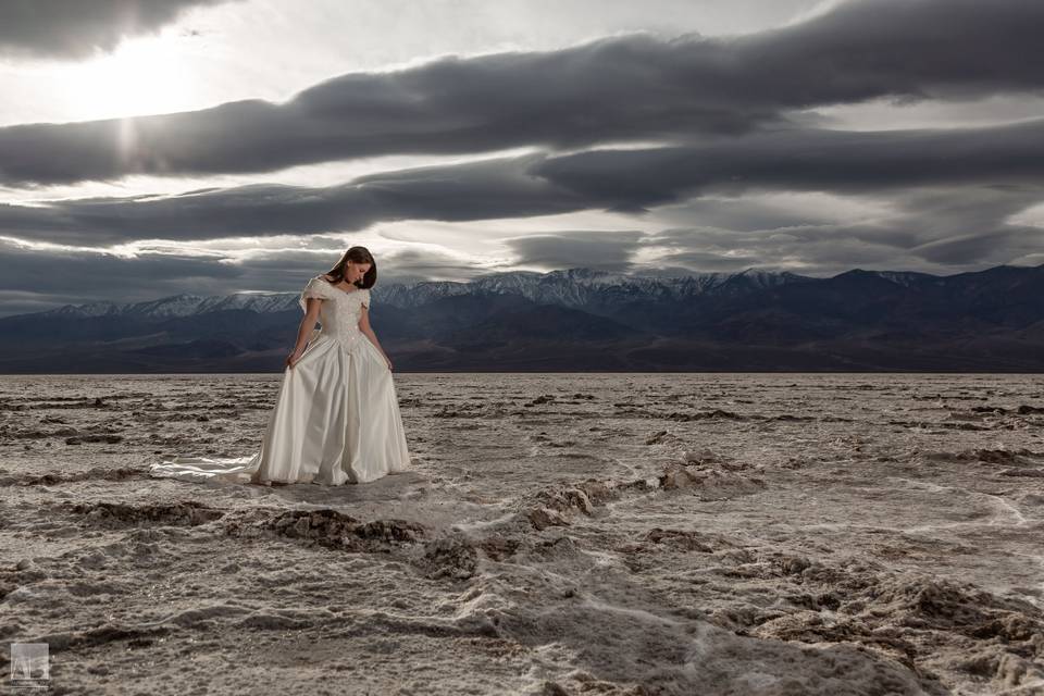 Bride in death valley ca