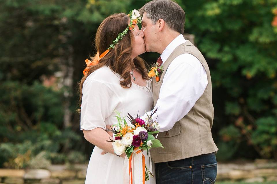 Fall Wedding in Homewood's Garden Ceremony Site, Asheville NC