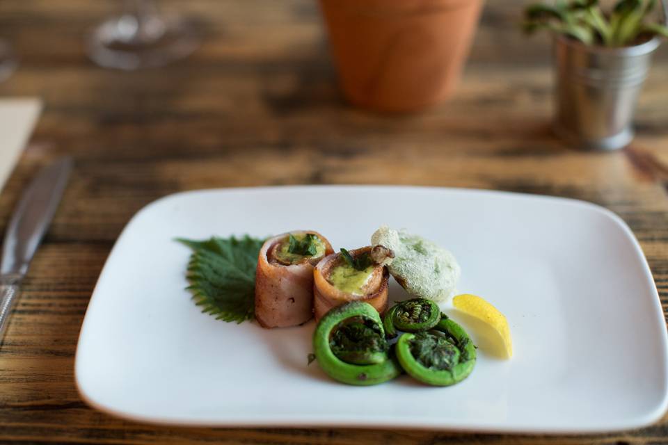 Fiddlehead Ferns & Shad Roe