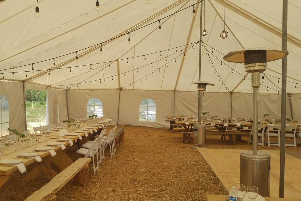 Inside of tent