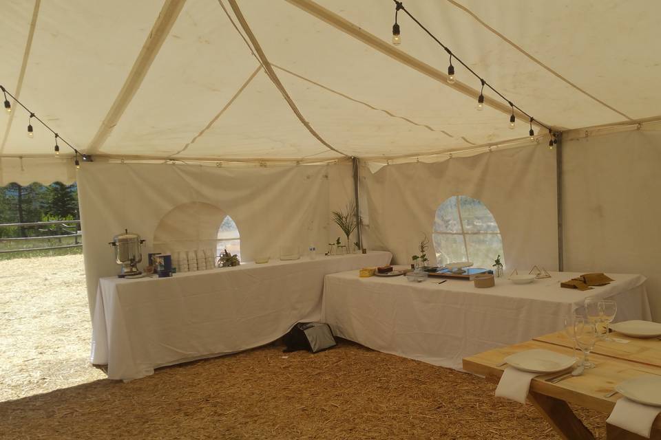 Inside of the tent