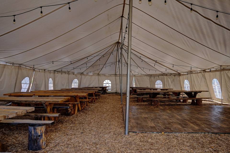 Inside of tent