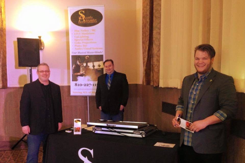 Left to right: Kenny Privett, Mitch Ling, and Caleb Wimbrow @ Whimsical Occasion Bridal Event. The Inn at St Johns Plymouth, MI