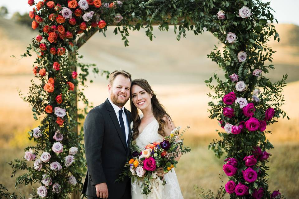 Ombre floral chuppah