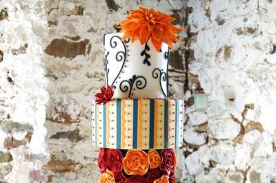 Beautiful Fabric inspired cake