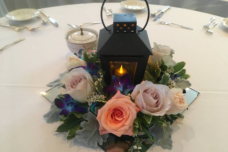 coral and blush Centerpiece