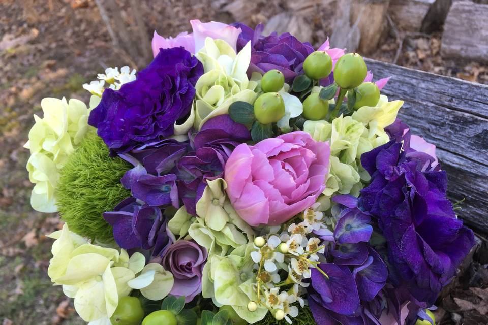 Purples and green bouquet