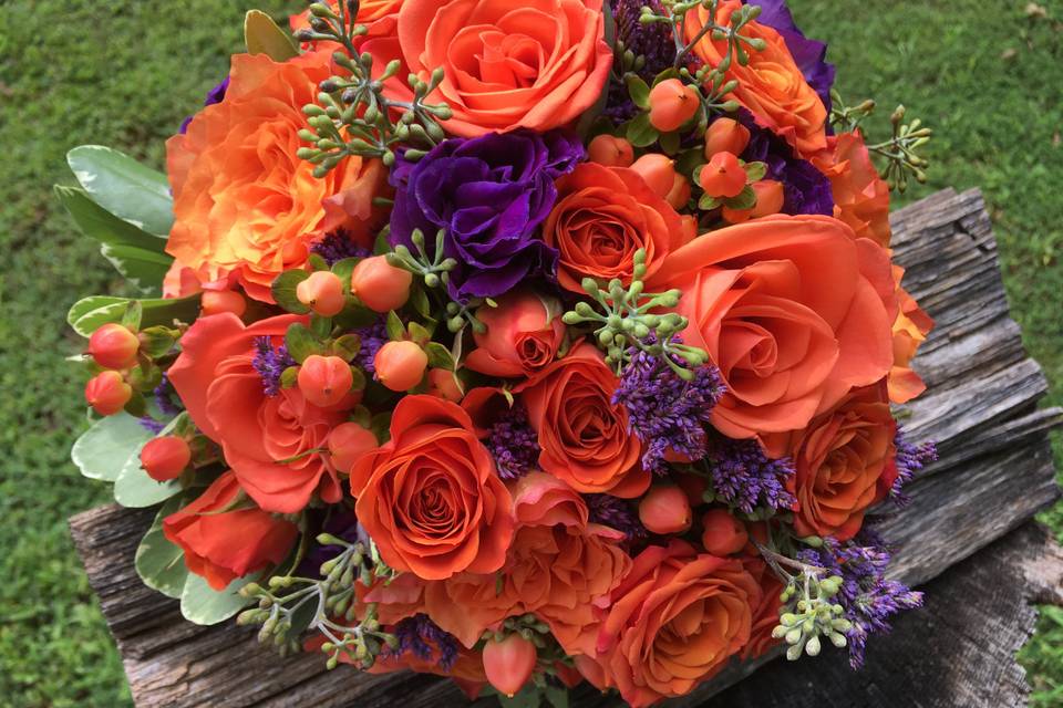 Orange and purple bouquet