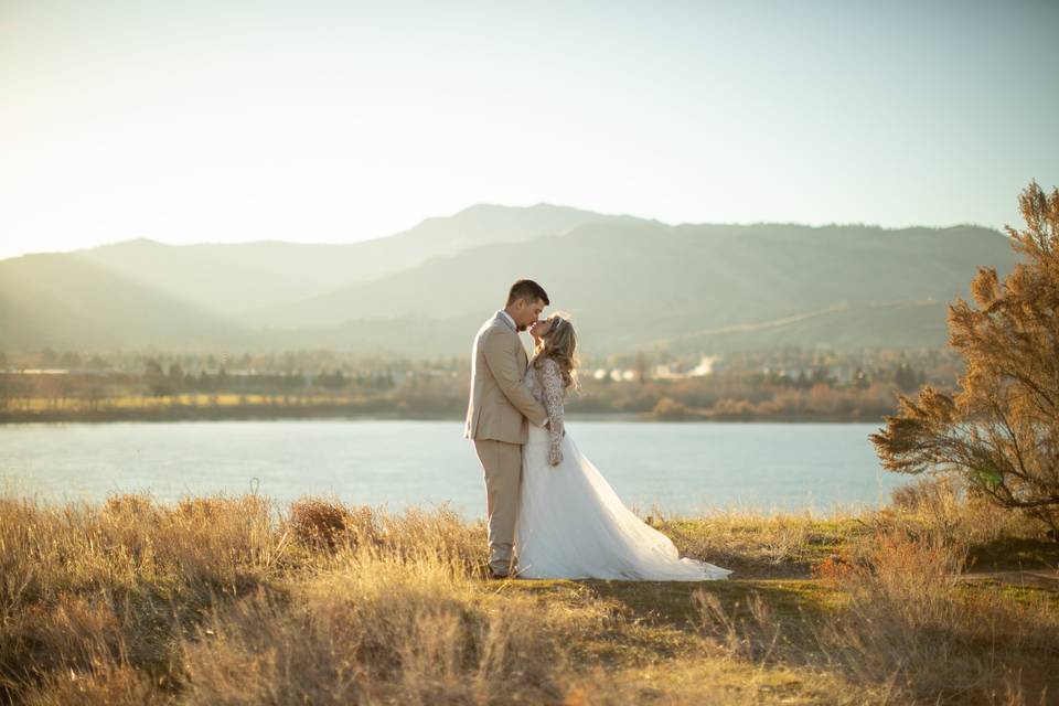 Wedding Couple at Golden Hour