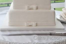 Pure White Bow Wedding Cake