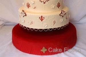 Indian Wedding Cake with Garnet Red Details