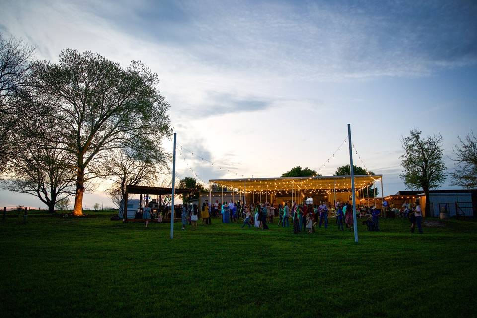 Full Pavilion at Sunset