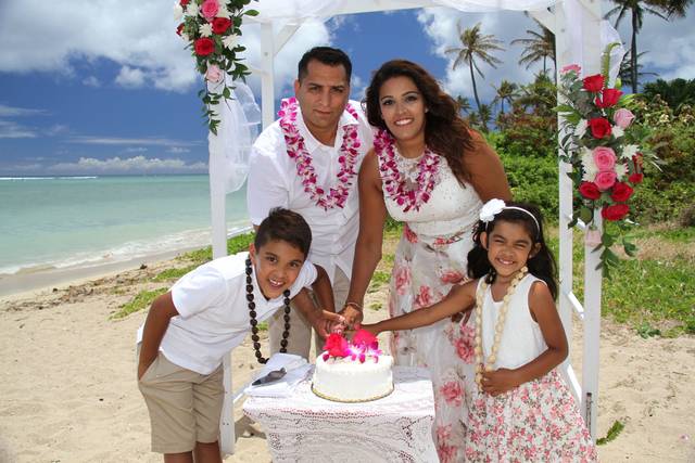 The couple with their kids