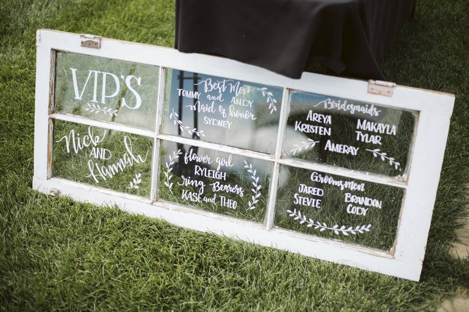 Display your wedding party