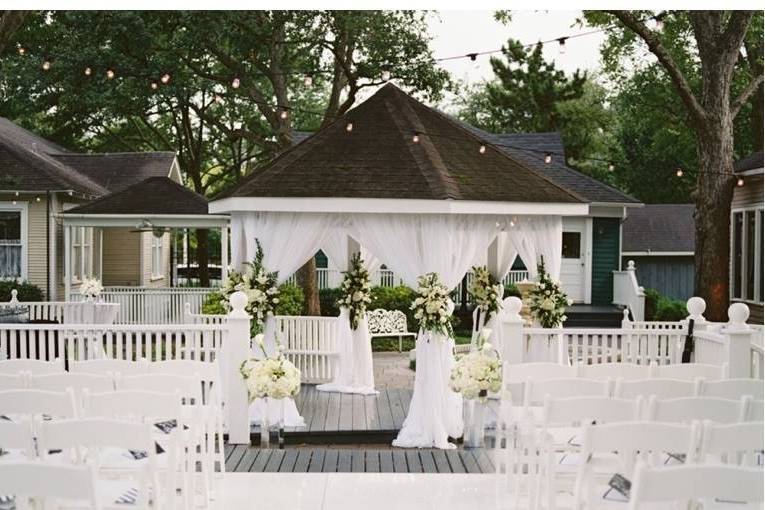 Outdoor wedding setup