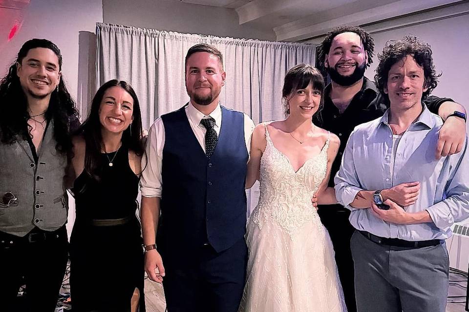 Band with the bride and groom