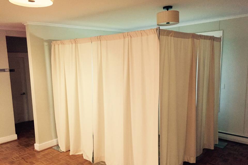 White drapes