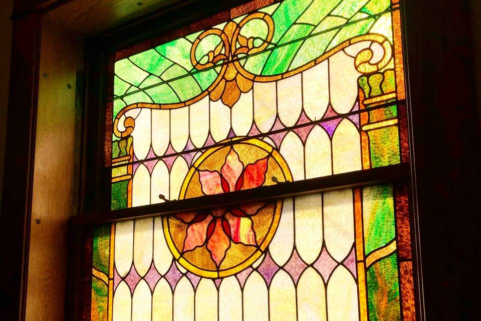 1913 stained glass throughout