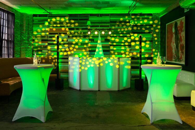 Led Tables and a DJ Booth