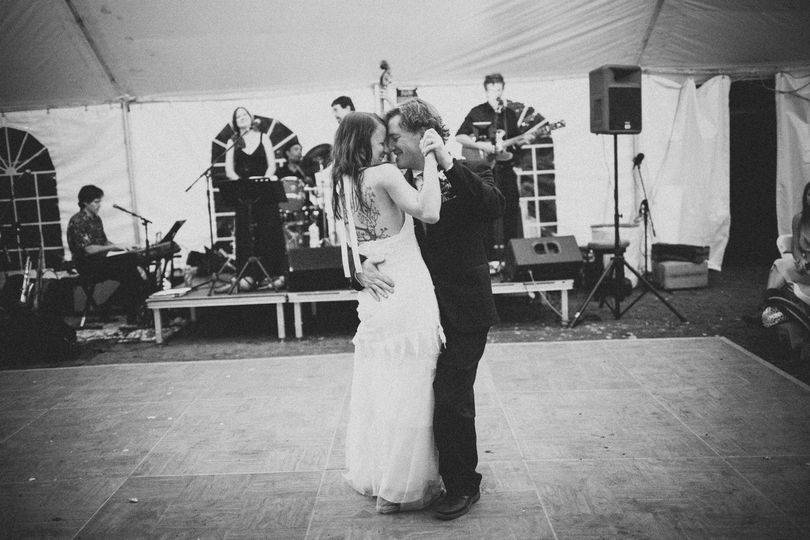 The bride and groom's first dance