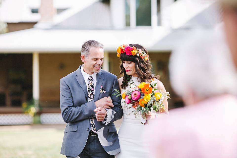 Bride and father