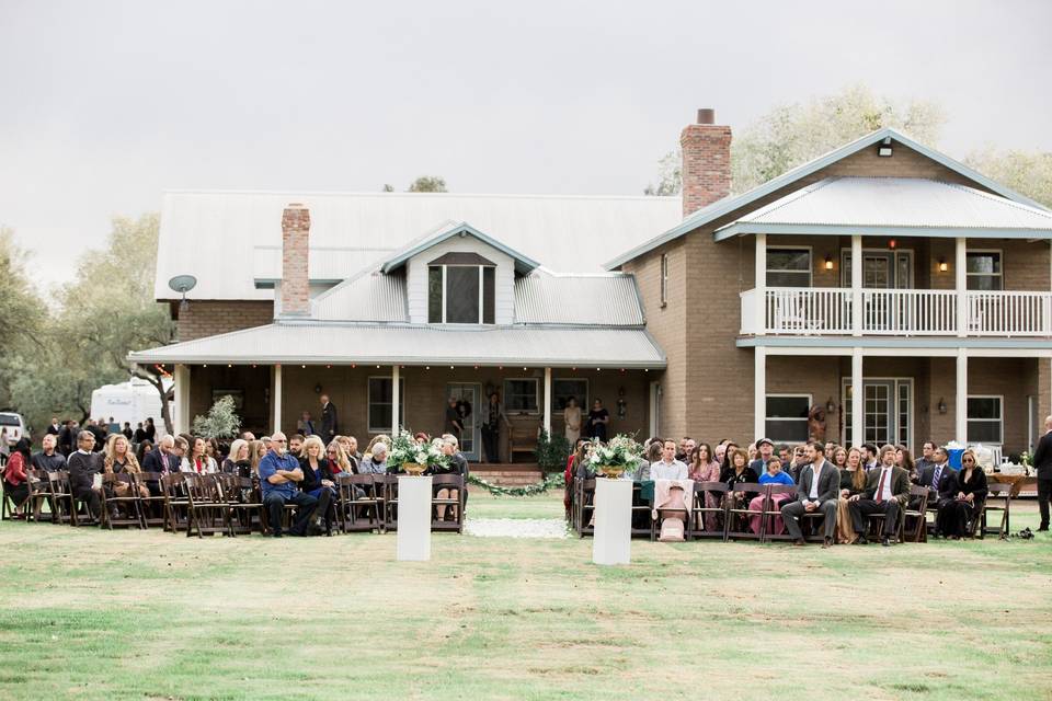 Ceremony on front lawn